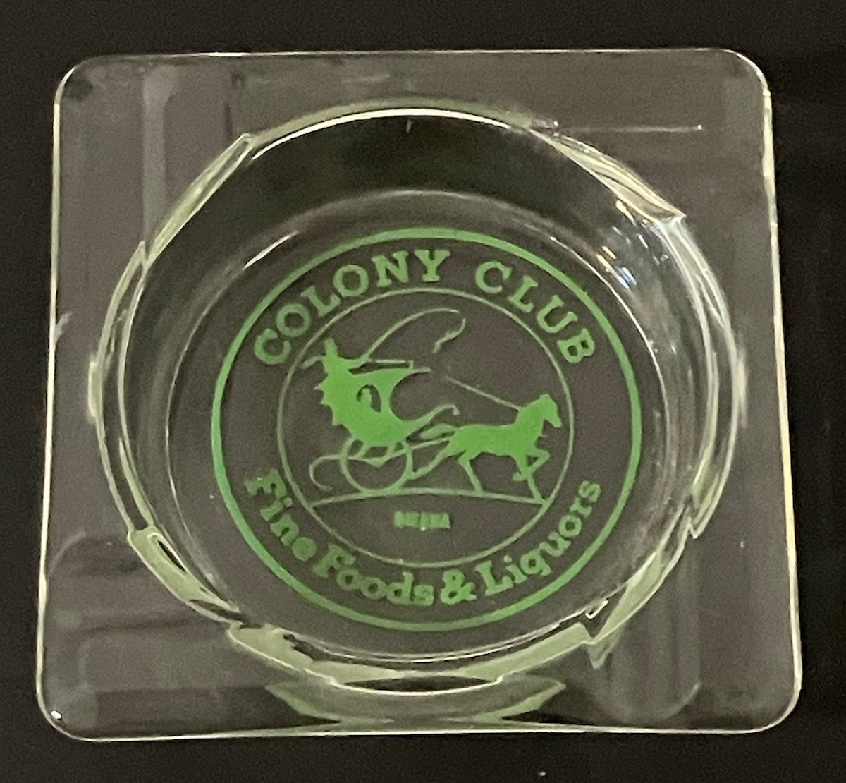 rare COLONY CLUB Fine Foods & Liquors Omaha-glass ashtray 1935-1963