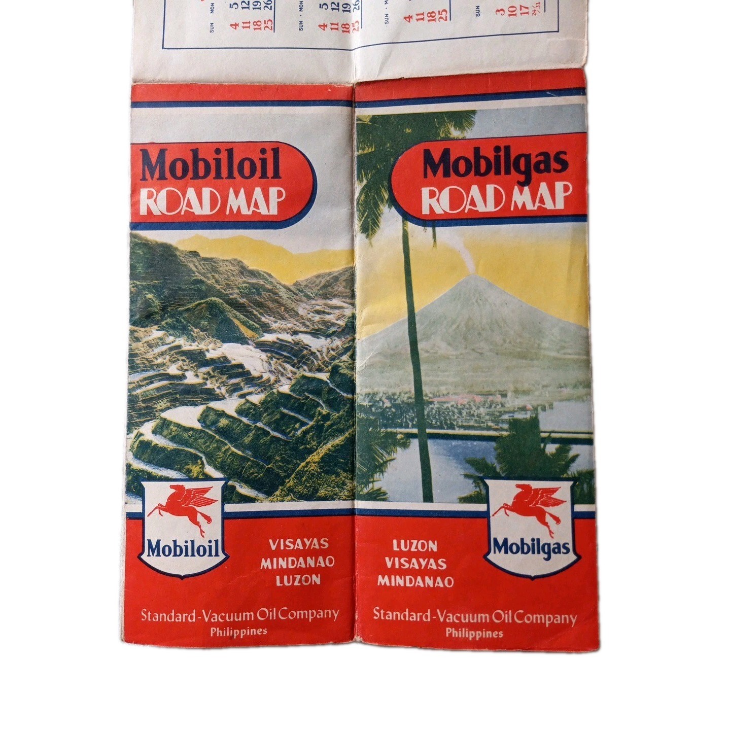 Scarce Vintage 1948 Standard-Vacuum Oil Philippine Road Map, Mobilgas, 2 Sided