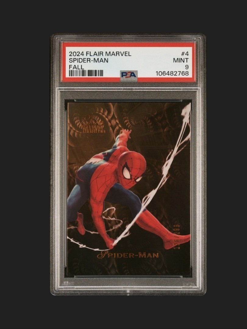 Fleer 2024 Flair Marvel Spider-Man Fall #4 Spider-Man PSA 9 (Cert 106482768) Fleer 2024 Flair Marvel Spider-Man Fall #4 Spider-Man PSA 9 (Cert 106482768)