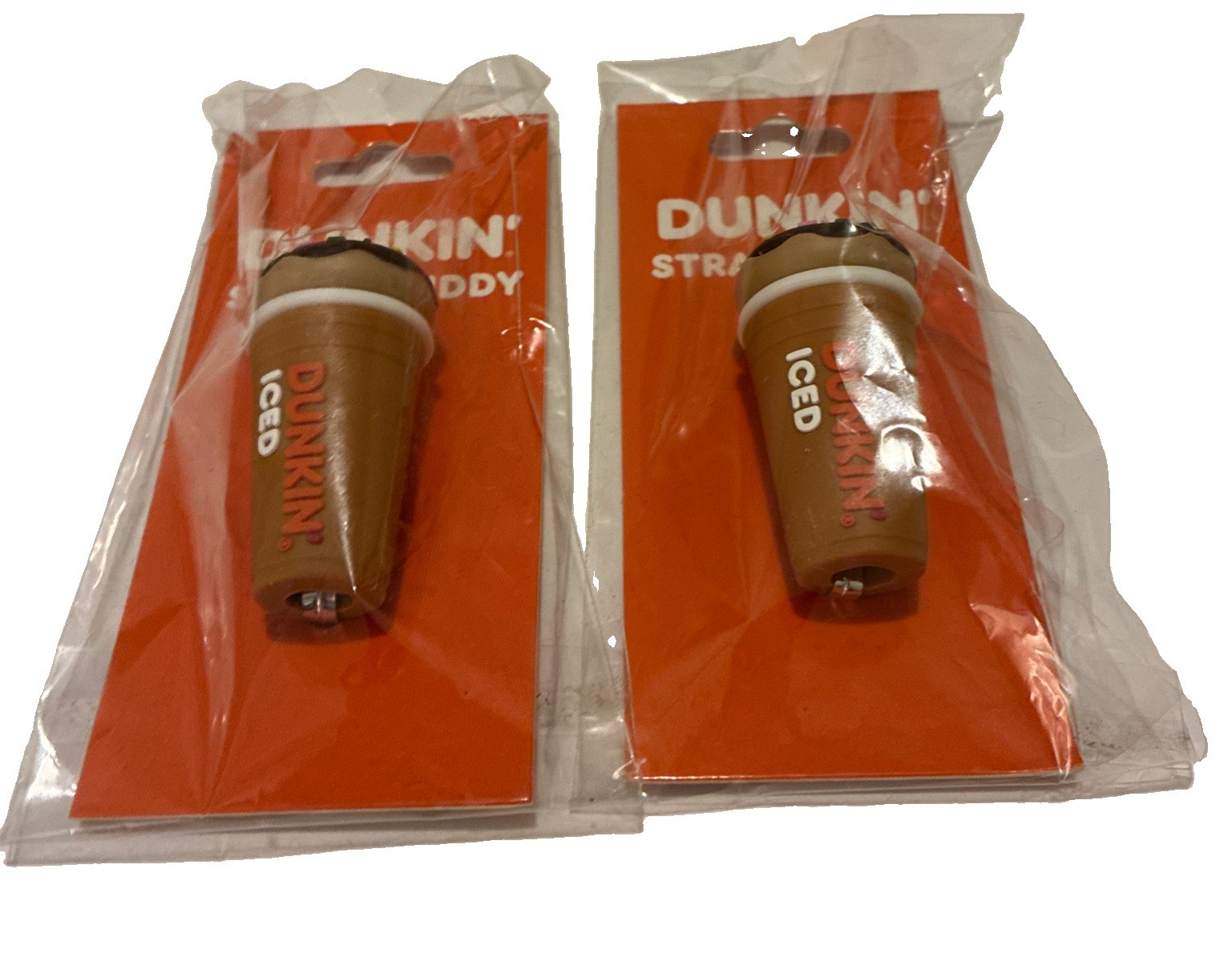 Dunkin Straw Buddies. Set Of Two. NEW.