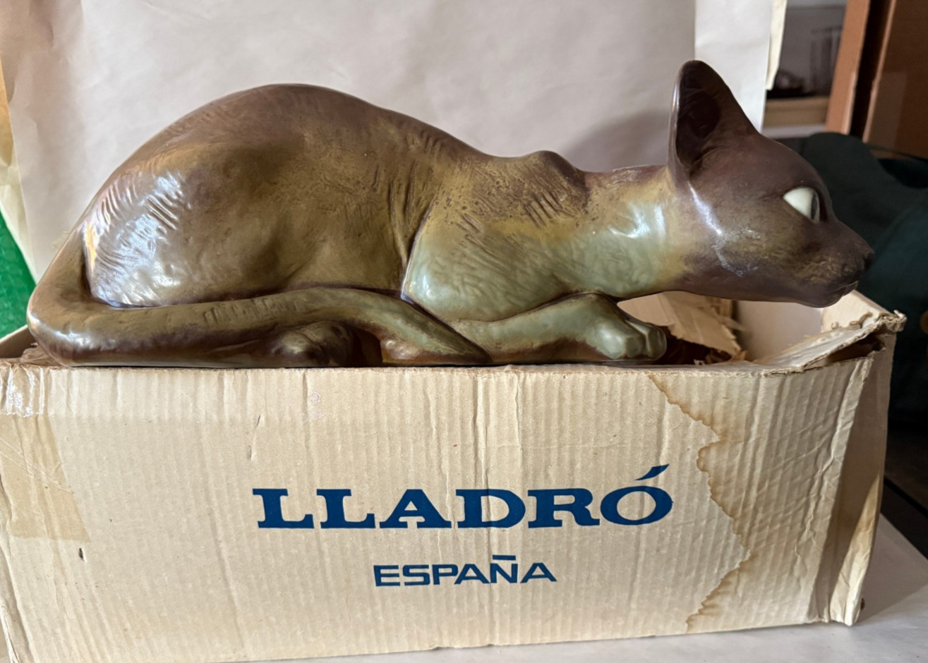 Rare LLADRO Prowling Cat Model #12001 w/ Original Box