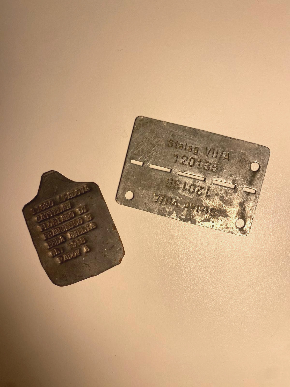 RARE WWII Stalag VIII-A ID Tag & Italian IMI POW Set - Prison Plate RARE WWII Stalag VIII-A ID Tag & Italian IMI POW Set - Prison Plate