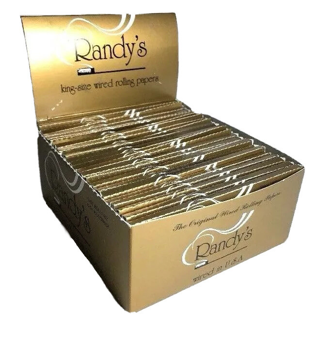 1 Box Randy’s King Size Wired Cigarette Rolling Papers made in USA 25 Booklets