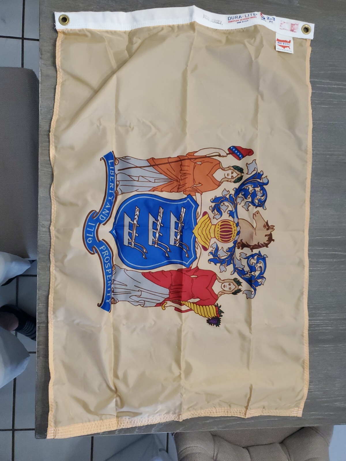 Vintage Dettra Nylon State Flag - New Jersey, 2\'x3\' DURA-LITE Made In USA