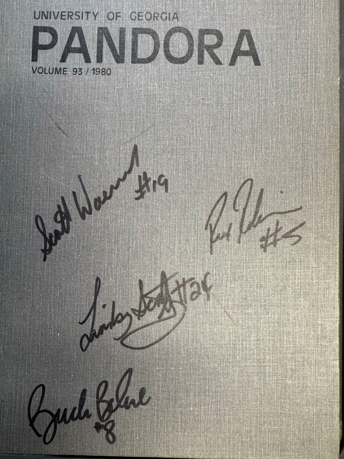 1980 Pandora University of Georgia Yearbook With Bulldog Autographs 1980 Pandora University of Georgia Yearbook With Bulldog Autographs