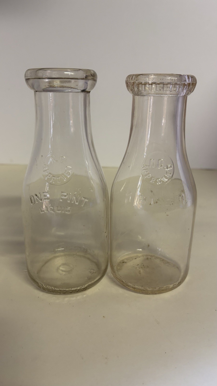 Vintage Coble Dairy Lexington NC Pint Milk Bottles Lot of 2 Faded ACL Vintage Coble Dairy Lexington NC Pint Milk Bottles Lot of 2 Faded ACL
