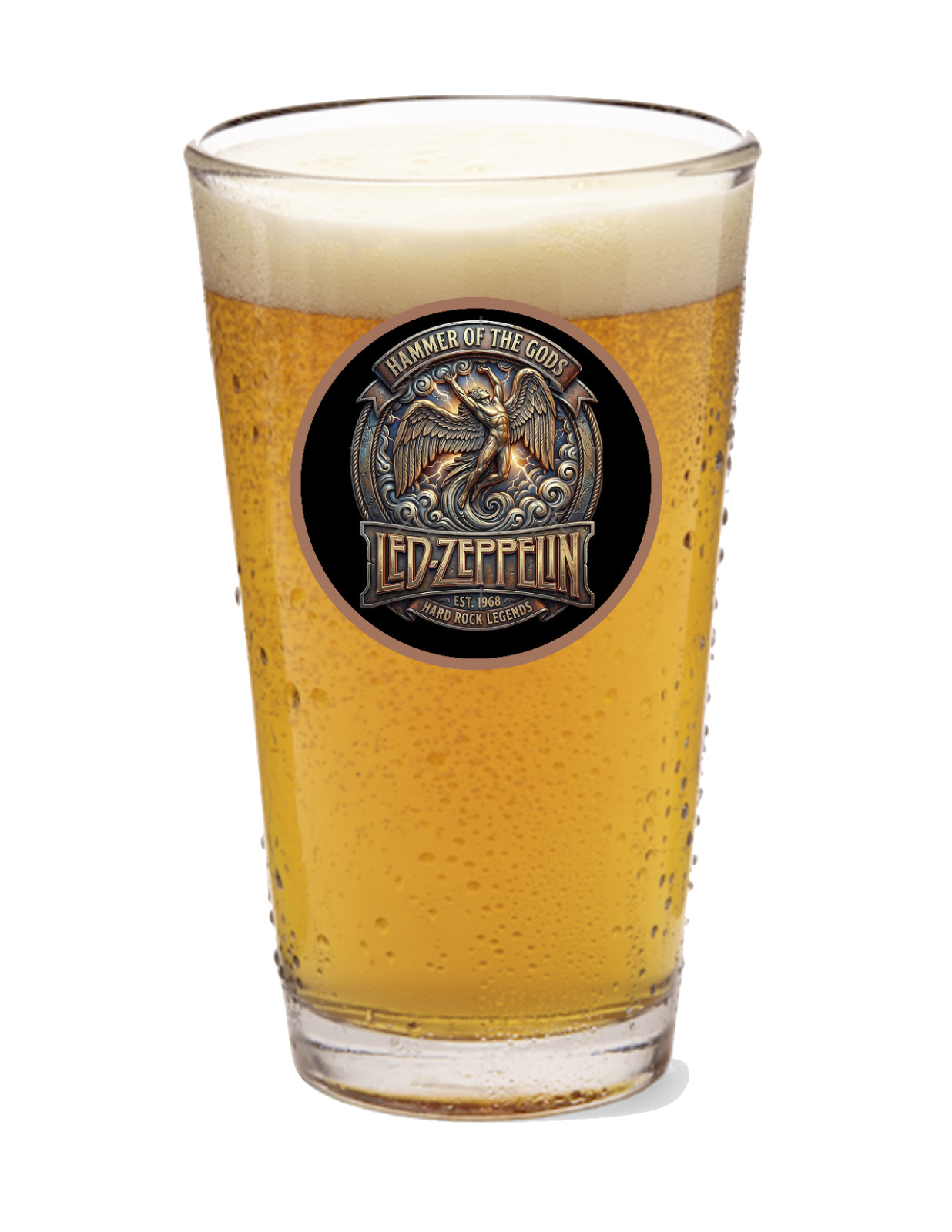 Led Zeppelin (Rock Gods) - Rock and Roll - 16oz Pint Beer Glass Handmade Barware