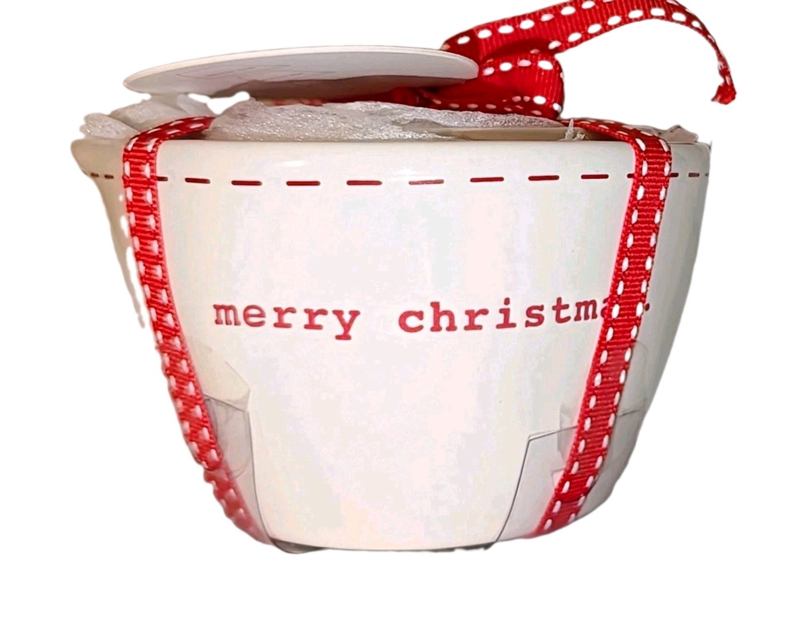 Rae Dunn White Stitch Xmas Measuring Cup Set x3 Cups Red Stitches Stitching NWT