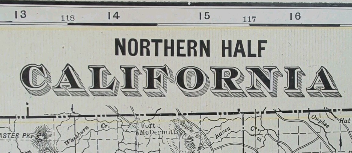 Vintage 1902 NORTHERN CALIFORNIA Map 22\