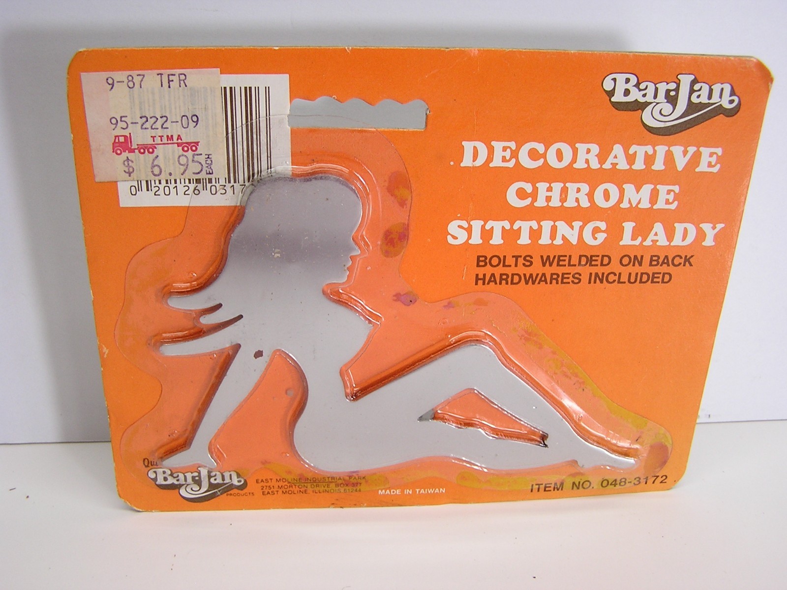 Vintage Barjan Chrome Sitting Lady Trucker Hot Rod