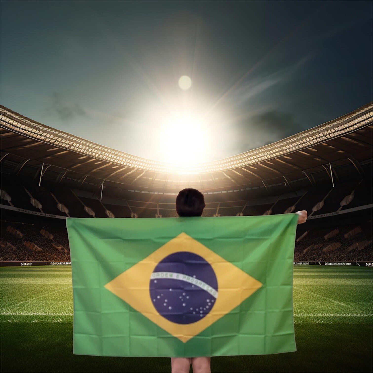 Brasil Brazil National Team Fan Cape – Body Flag, 57 x 35 inches (5 x 3 ft.) NEW