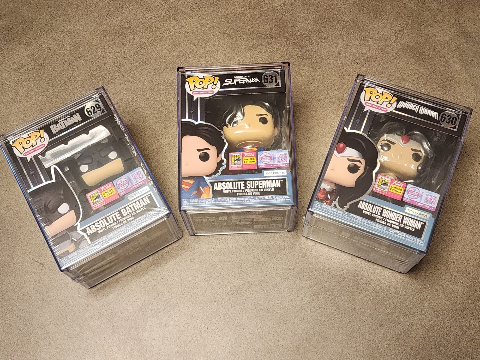 Funko Pop Absolute DC Batman 629 Superman 631 Wonder Woman 630 SDCC 2026 Set