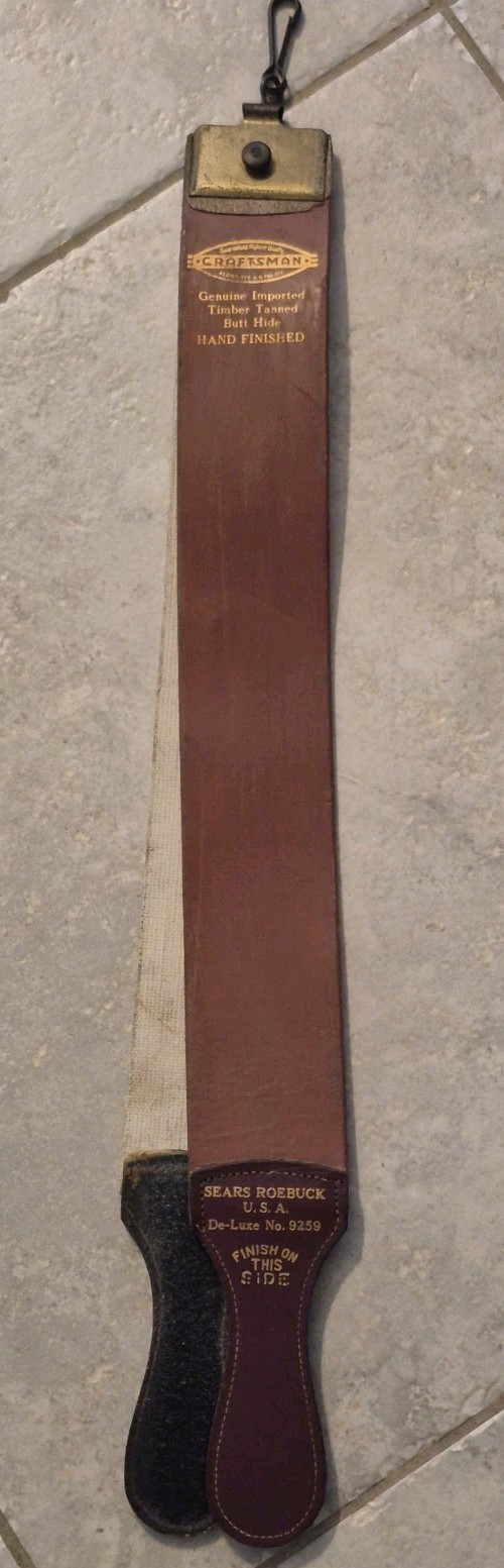 Vintage Sears Roebuck U.S.A. Craftsman Leather Razor Strap #9259. 23\