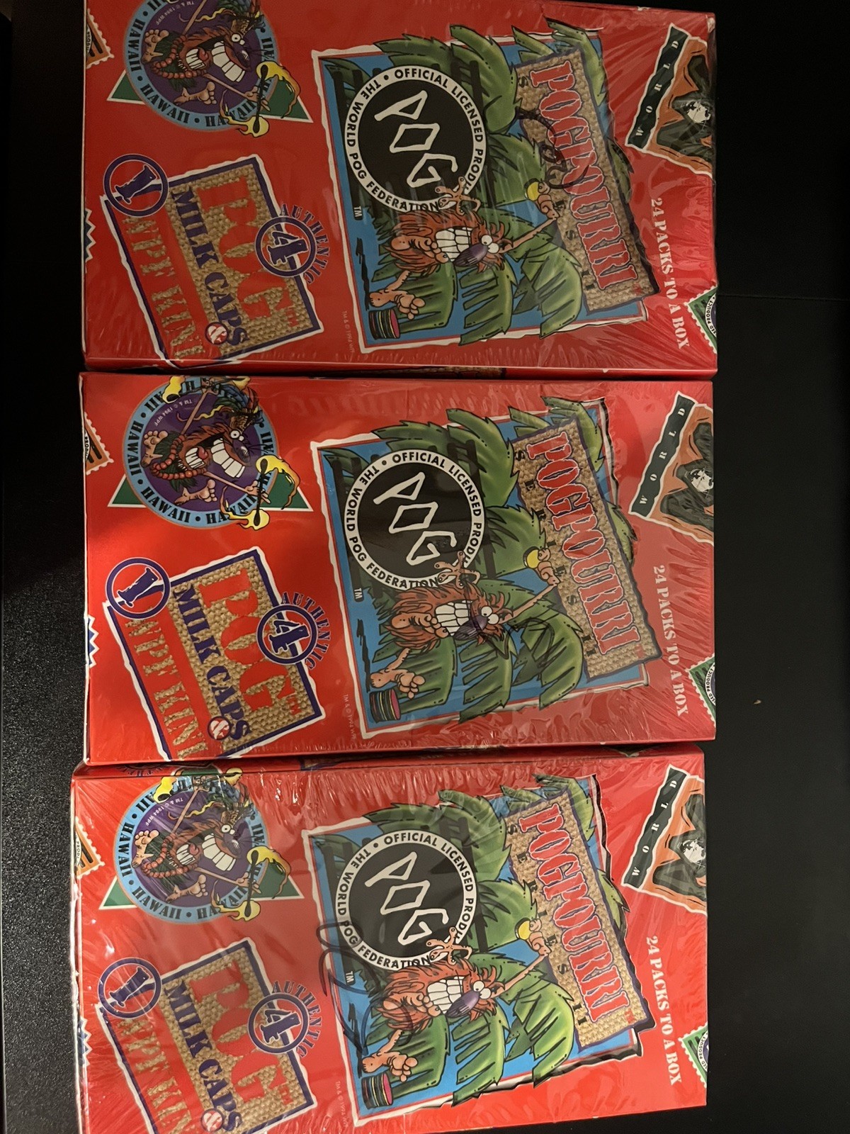 3 vintage unopened POG Pogpourri Milk Caps Series II (24ct) 1994 new old stock 3 vintage unopened POG Pogpourri Milk Caps Series II (24ct) 1994 new old stock
