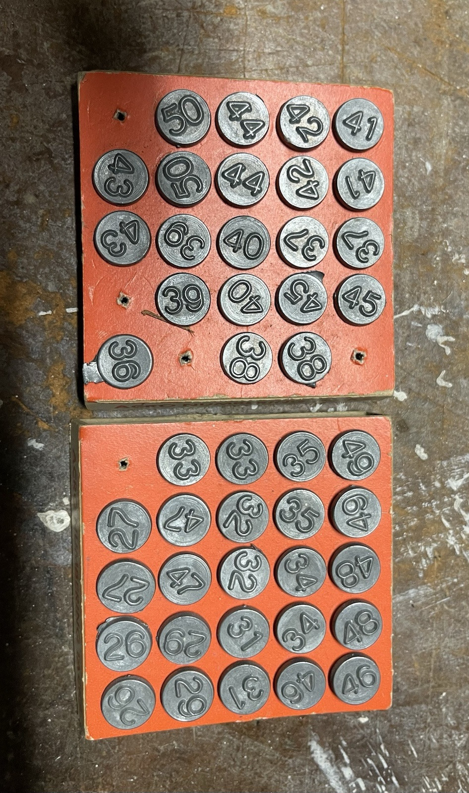 Vintage acro Numbering Tacks