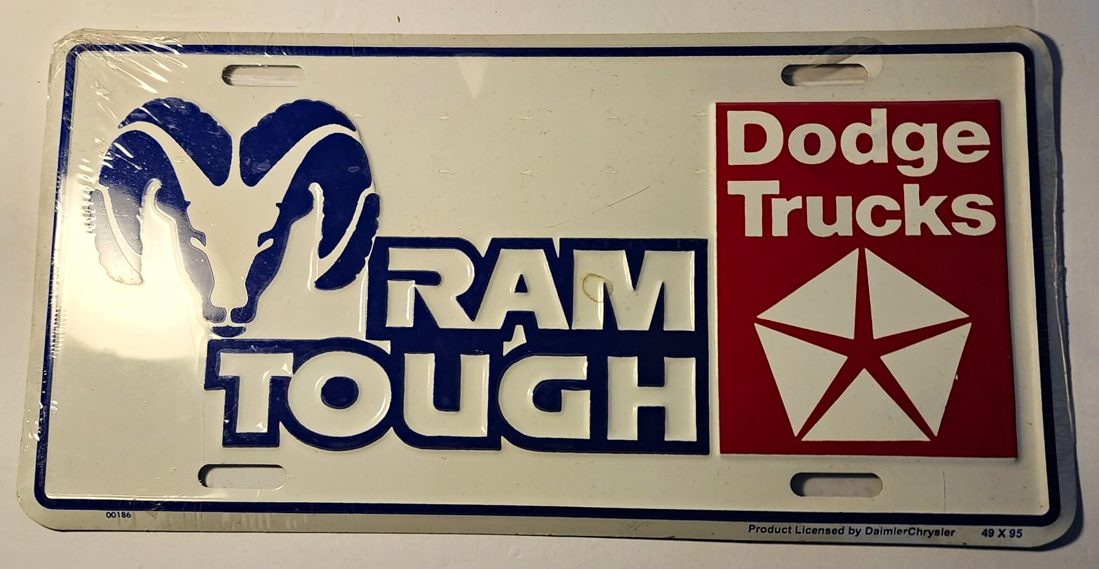 Vtg Dodge Chrysler Metal License Plate New Still In Plastic
