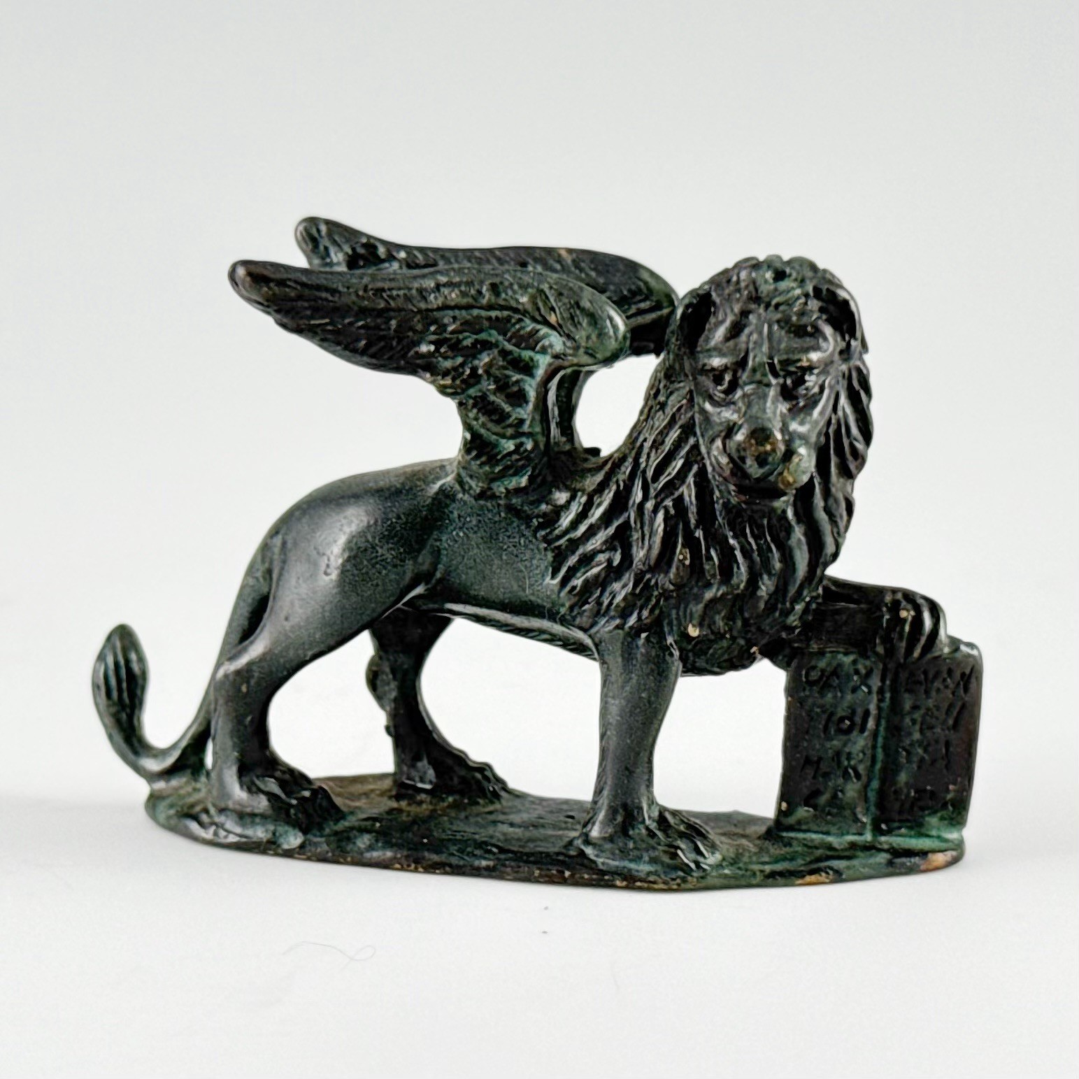 Vtg Miniature Metal Winged Lion of St. Mark Figurine, Religious Christian Decor Vtg Miniature Metal Winged Lion of St. Mark Figurine, Religious Christian Decor