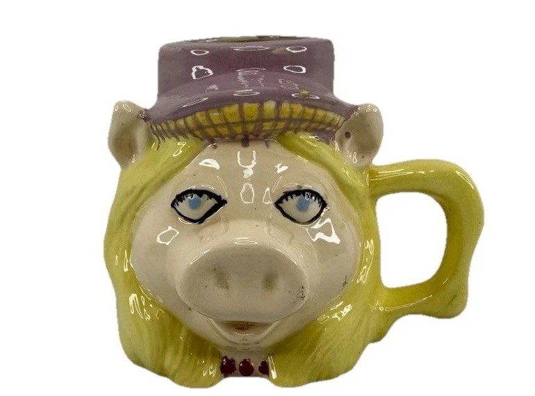 Vintage 70\'s Miss Piggy 3D Muppet Mugs Muppet babies Ceramic Painted coffee Mug
