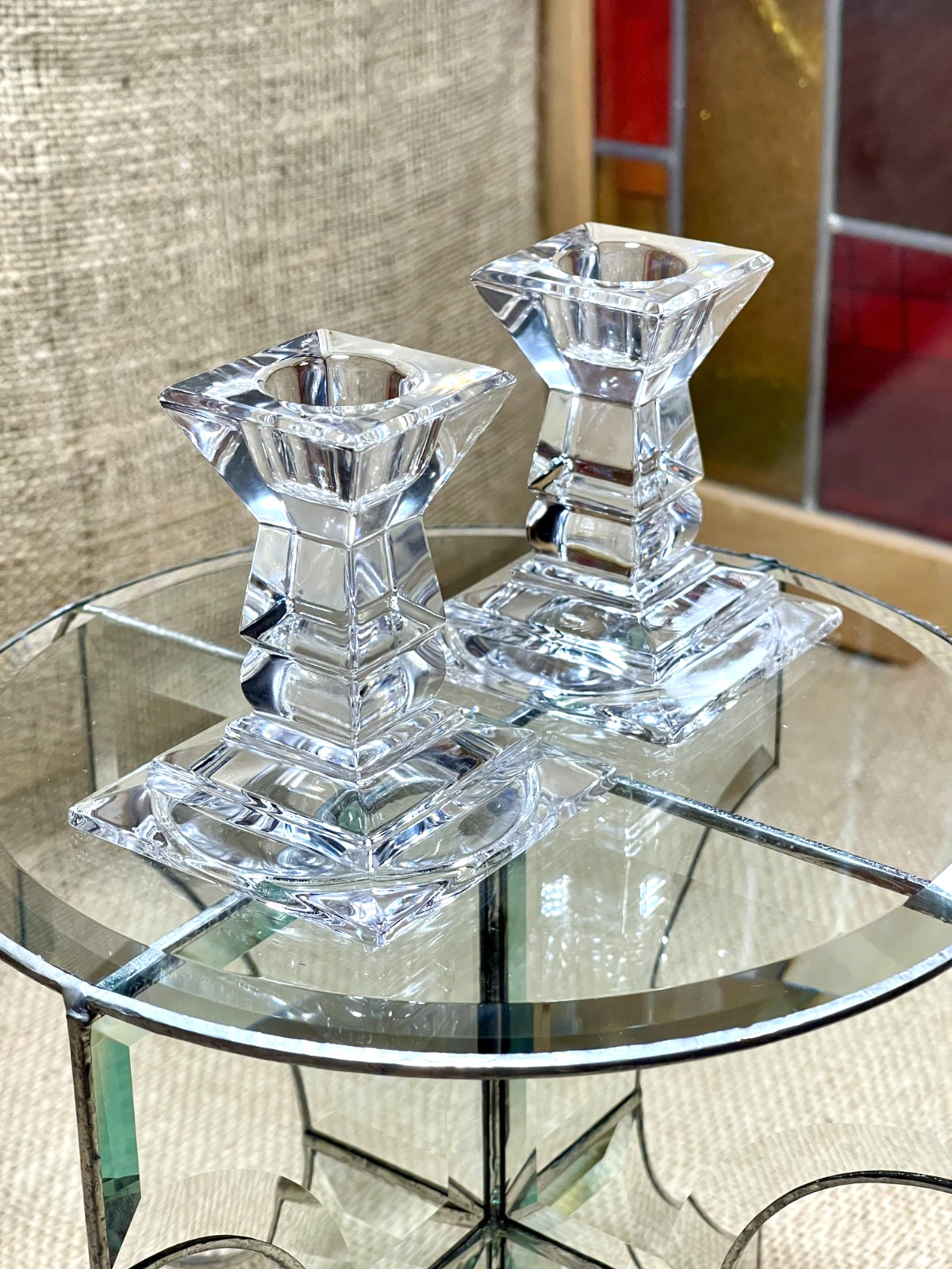 Pair of Fifth Avenue - 24% Lead Crystal Candlestick Holders/ AUSTRIA Pair of Fifth Avenue - 24% Lead Crystal Candlestick Holders/ AUSTRIA