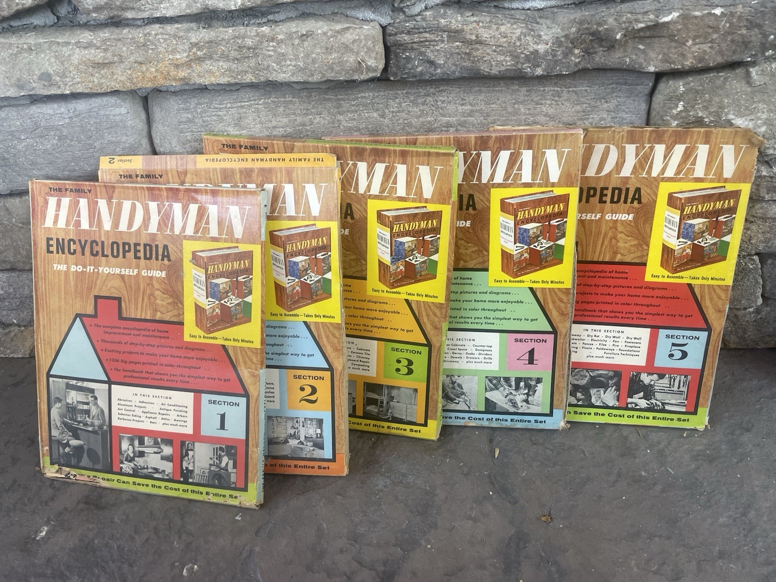 1962 Family Handyman Encyclopedia Set 1-5 Complete Vintage DIY Guide