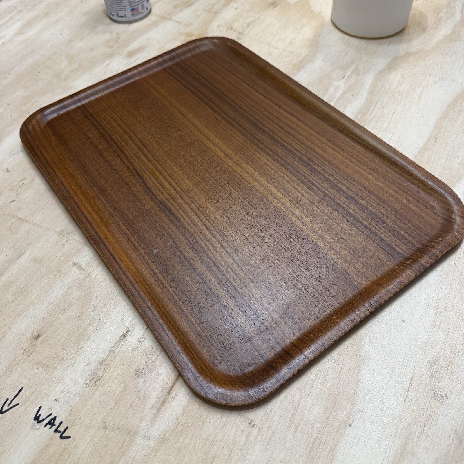 Vtg 1960s JAL Japan Airlines First Class Teak Serving Tray Ochiku Bentwood MCM