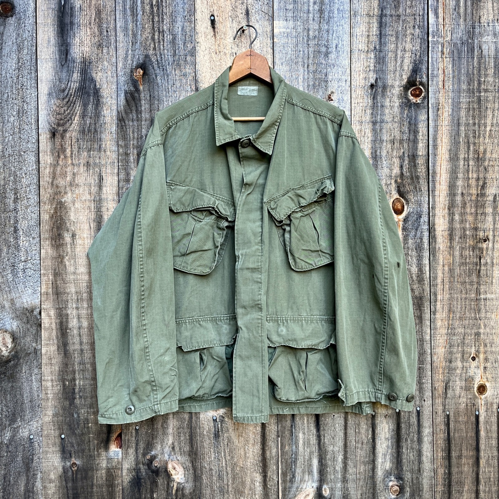 Vintage OG 107 Jungle Jacket Mens Large Ripstop Coat Slant Pocket XL Military