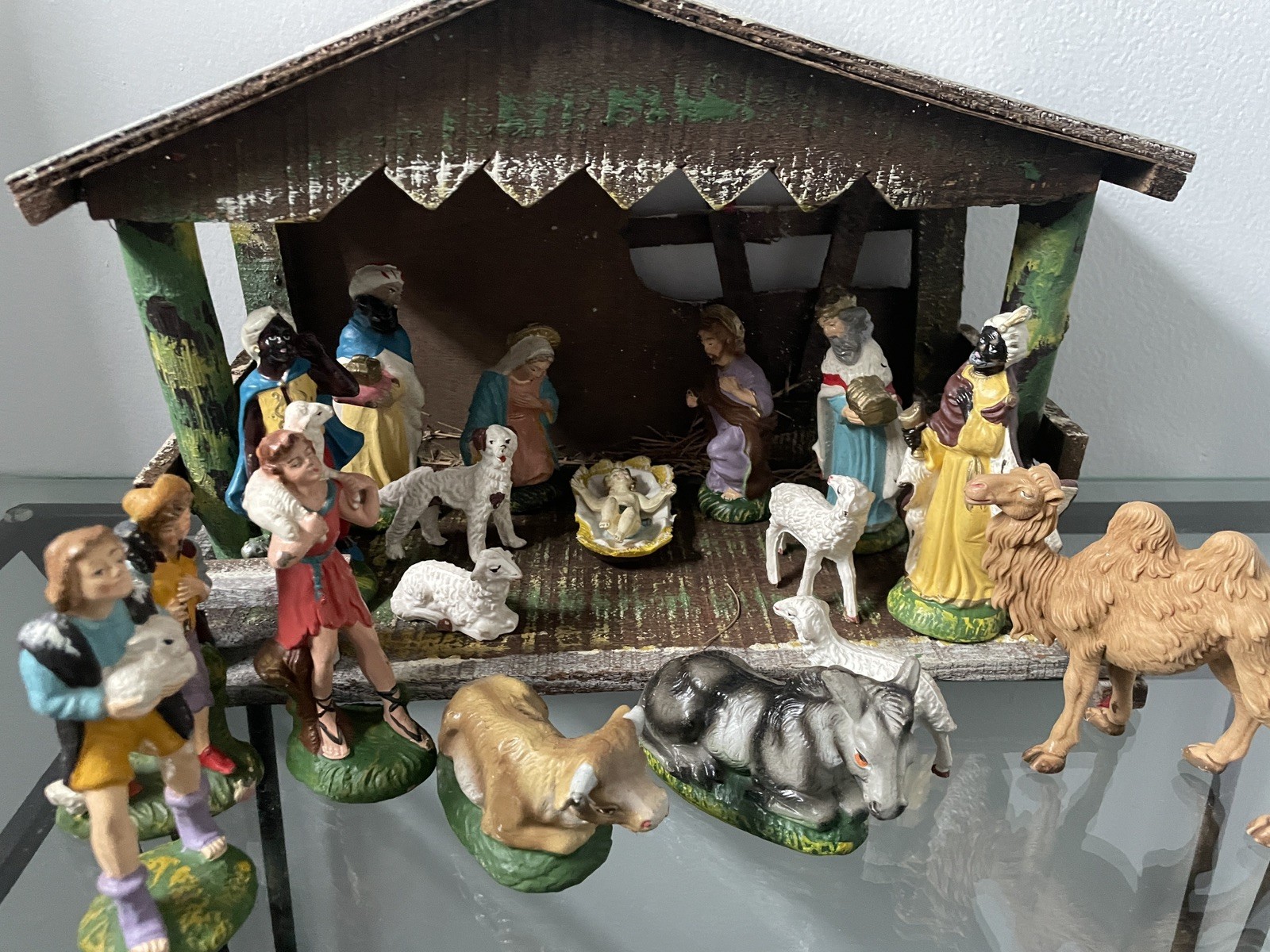 Vintage Italian Nativity Set Christmas Scene Stable Figures Made Italy Vintage Italian Nativity Set Christmas Scene Stable Figures Made Italy
