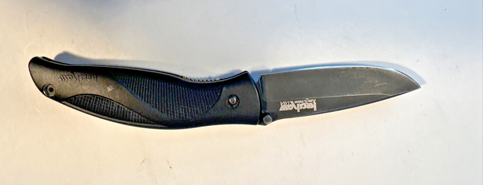 Kershaw 1550 Blackout Ken Onion USA Folding Knife Assisted Opening Plain Edge
