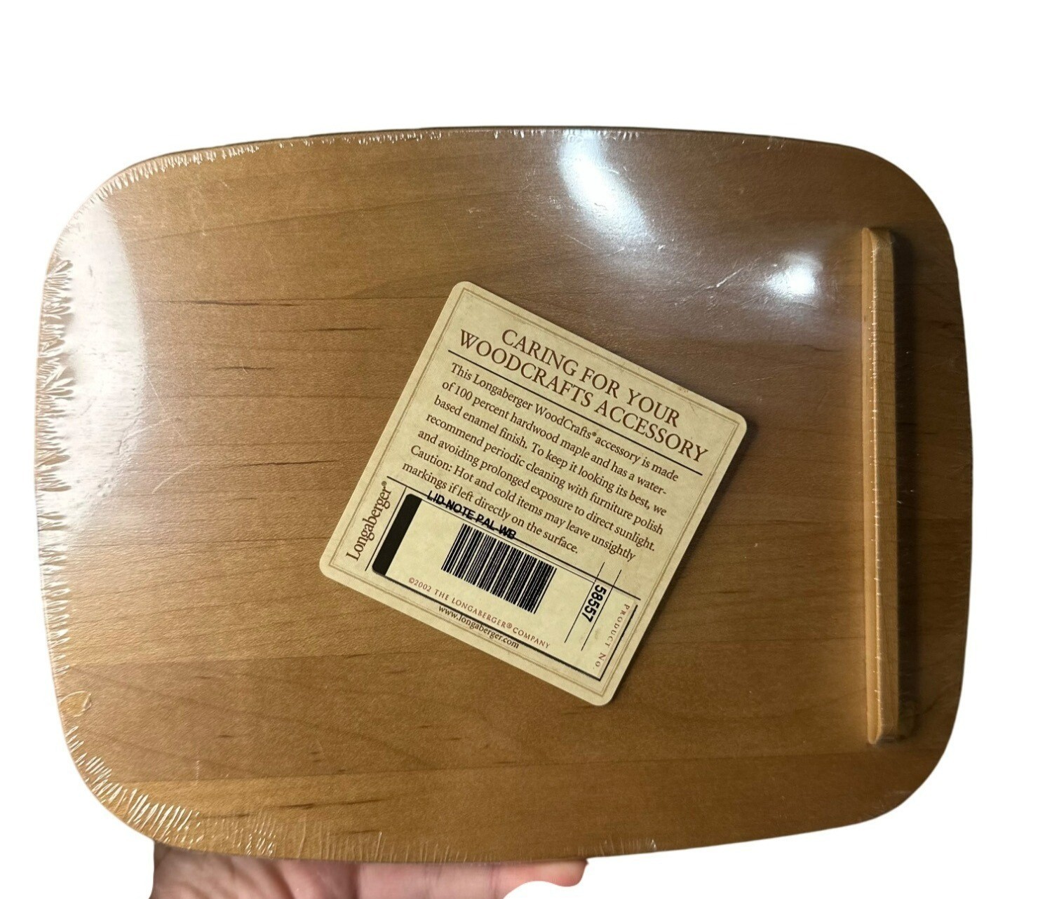 VTG Longaberger Woodcrafts Accessory 2002 Solid Maple Wooden Lid NEW 7.5