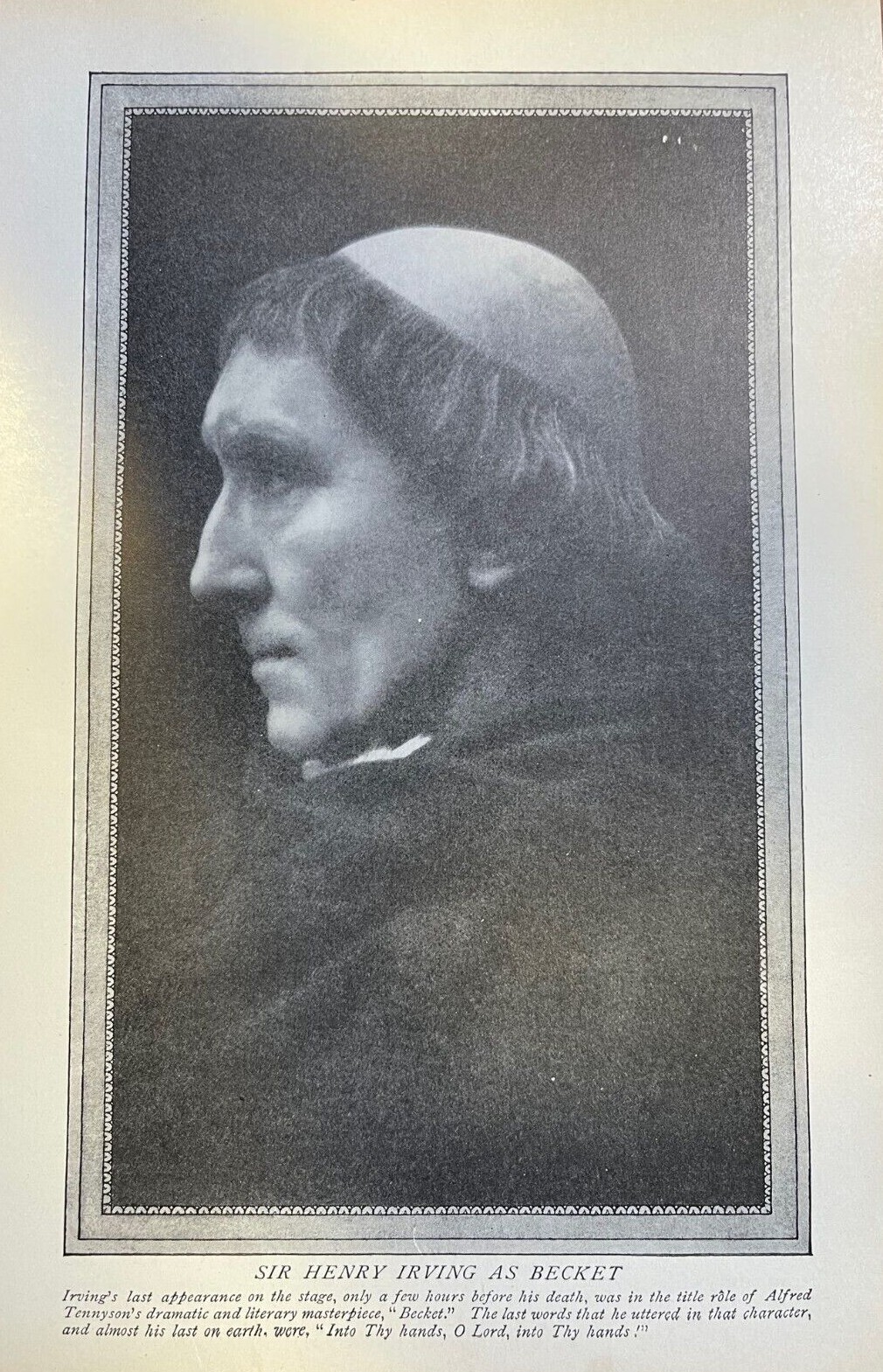 1905 Vintage Magazine Illustration Actor Sir Henry Irving as Becket 1905 Vintage Magazine Illustration Actor Sir Henry Irving as Becket
