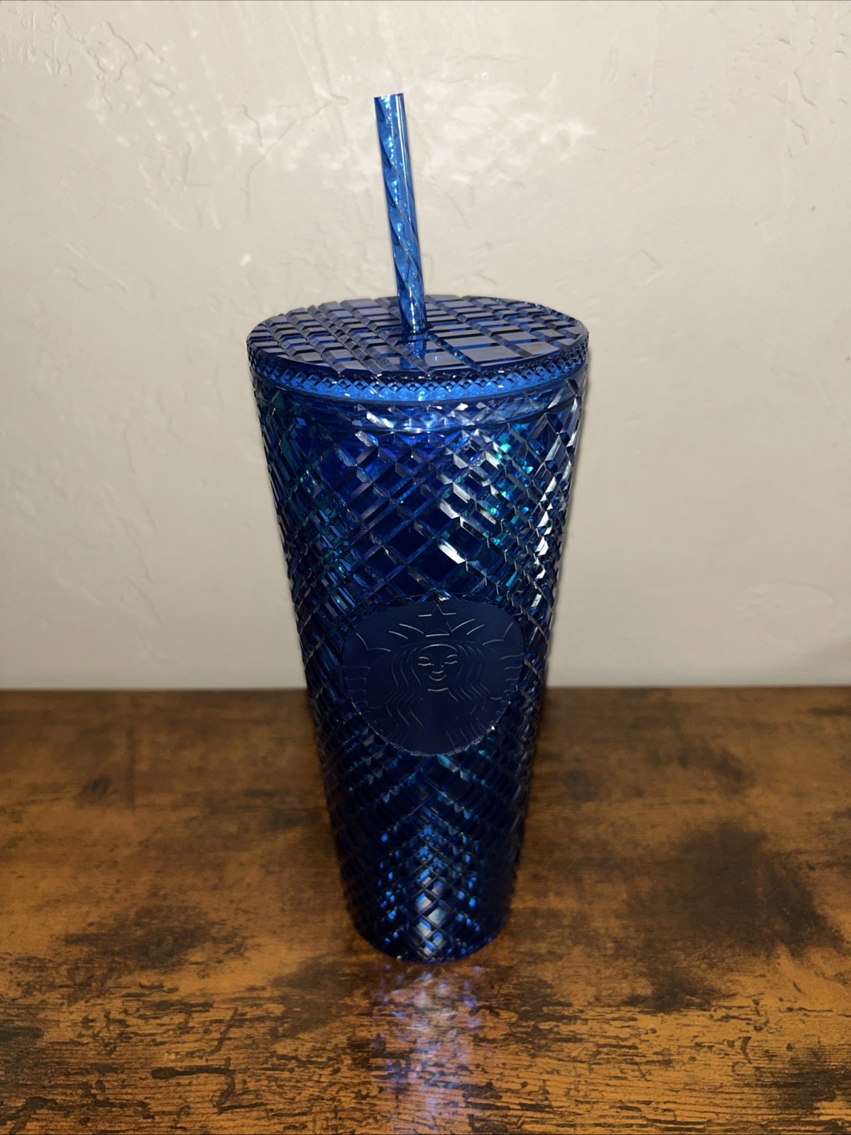 Starbucks Limited Edition Blue Iridescent Tumbler 24oz Cold Cup Lid Straw NEW