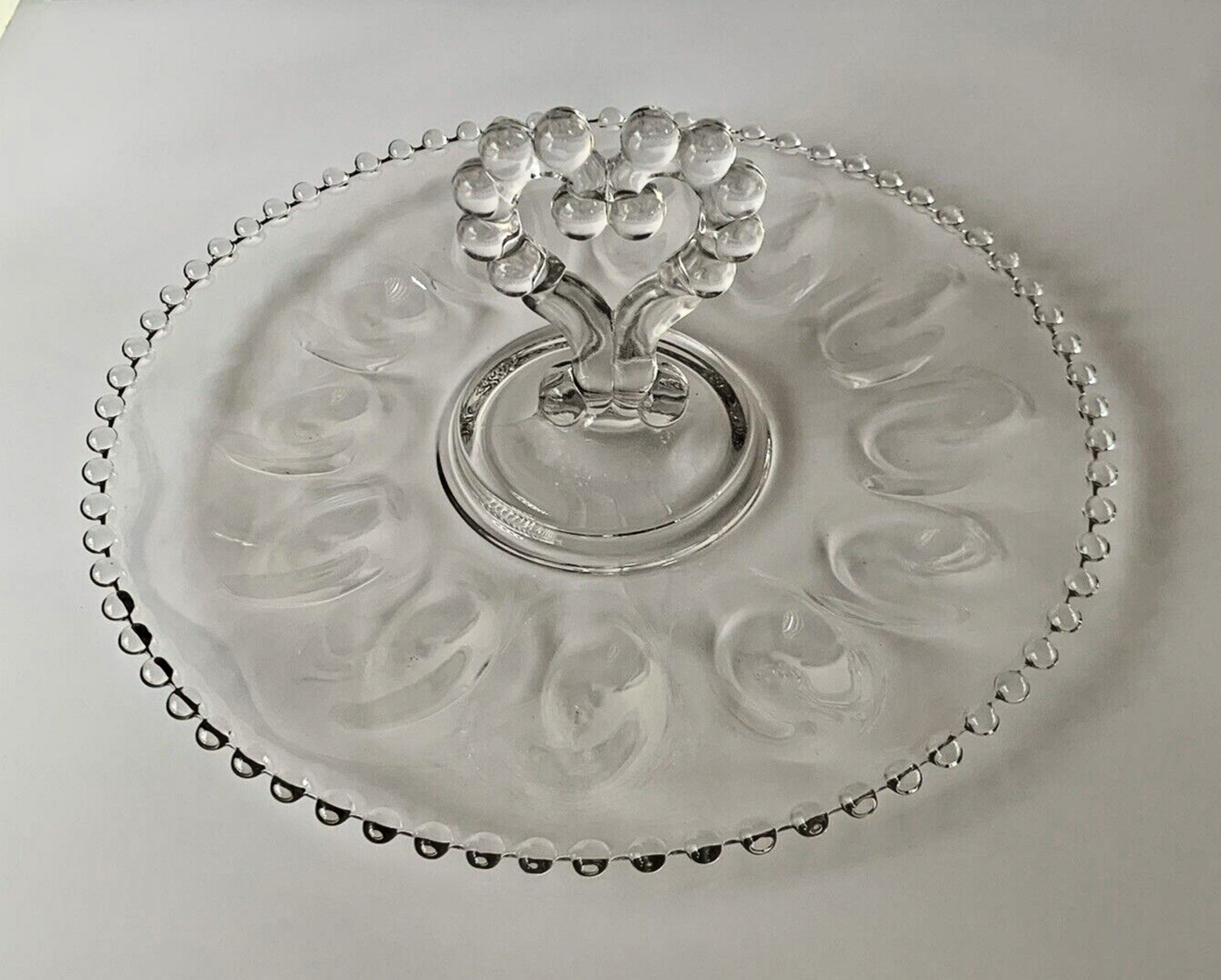 Vintage Deviled Egg Tray Imperial Glass Crystal Candlewick Server 1930\'s Rare