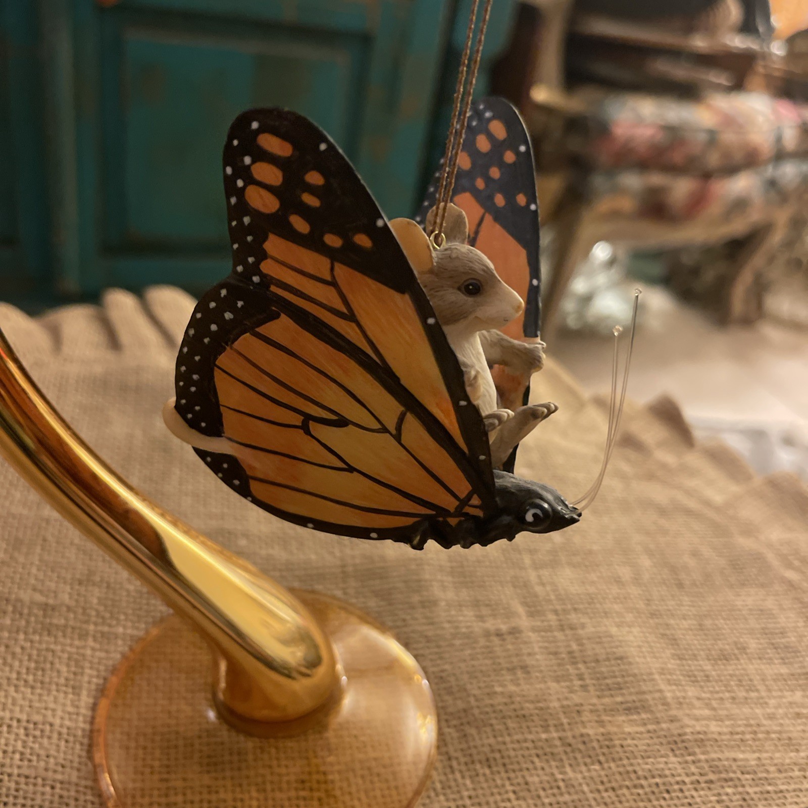 Fitz & Floyd Charming Tails MAXINE\'S BUTTERFLY RIDE Ornament Dean Griff