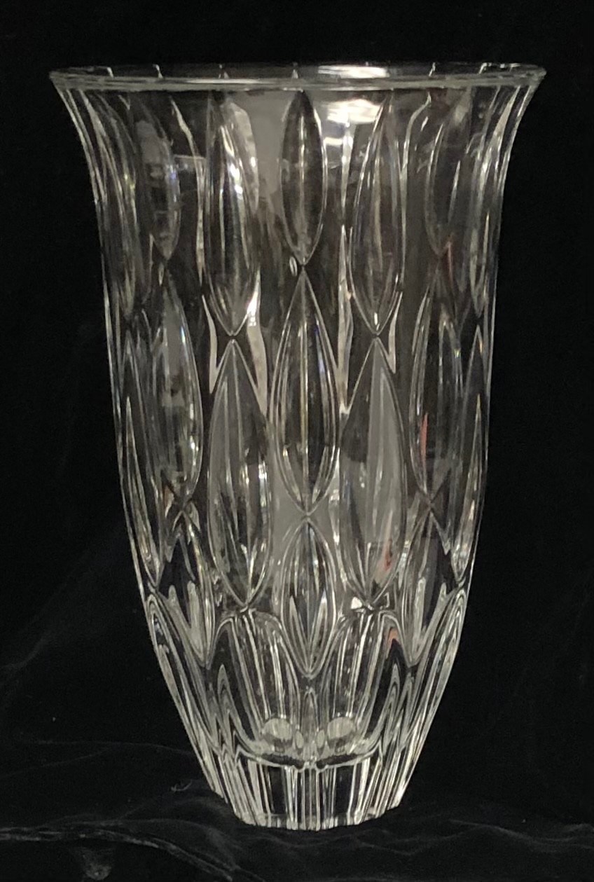 WATERFORD MARQUIS VNTG  RAINFALL CLASSIC LARGE HEAVY CRYSTAL VASE CLEAR GLASS 9\