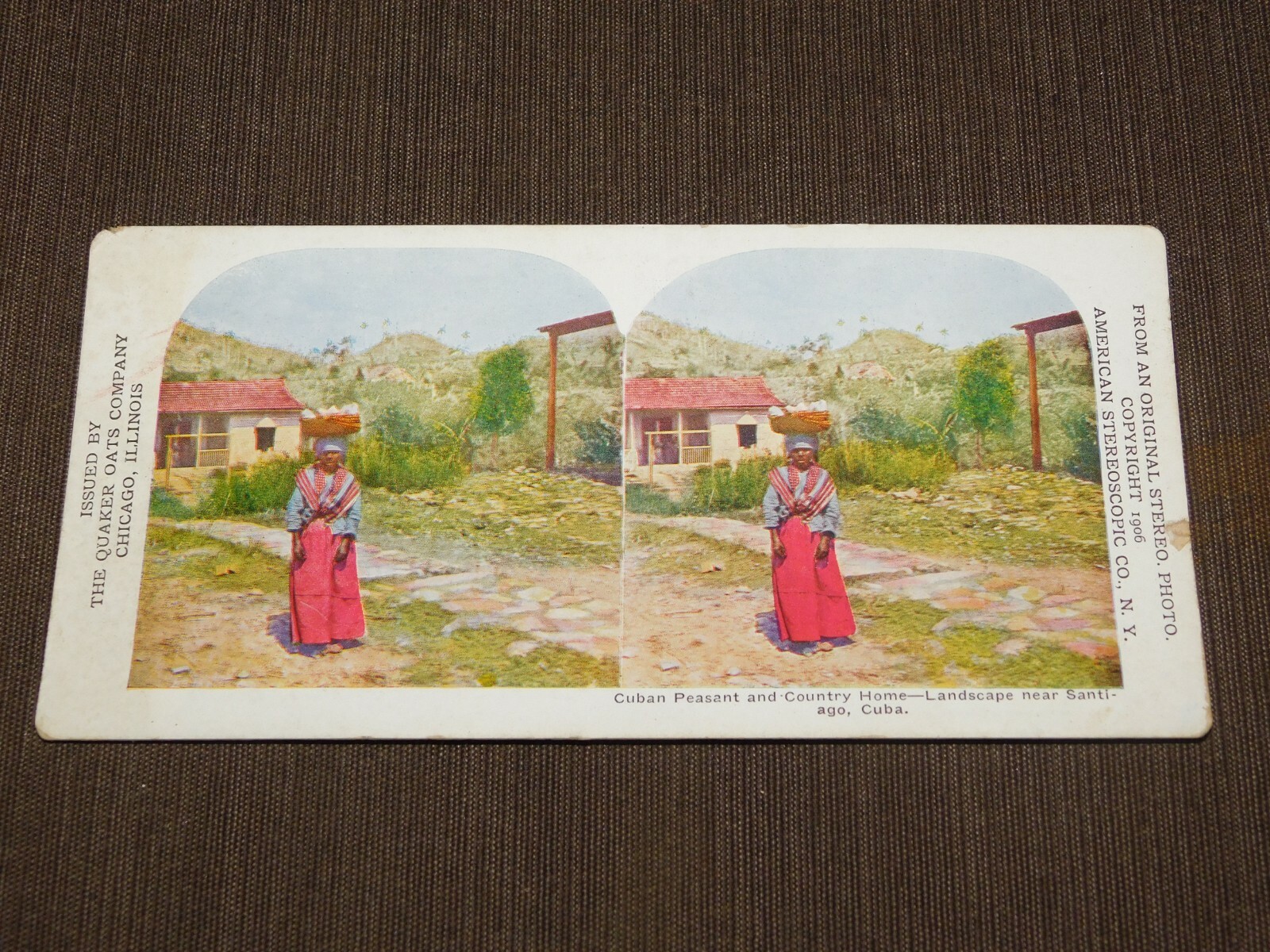 VINTAGE STEREOVIEW STEREOSCOPE CARD CUBAN PEASANT SANTIAGO CUBA VINTAGE STEREOVIEW STEREOSCOPE CARD CUBAN PEASANT SANTIAGO CUBA