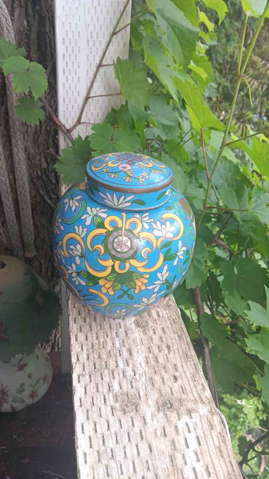 Large Old Chinese Cloisonne Ginger Jar