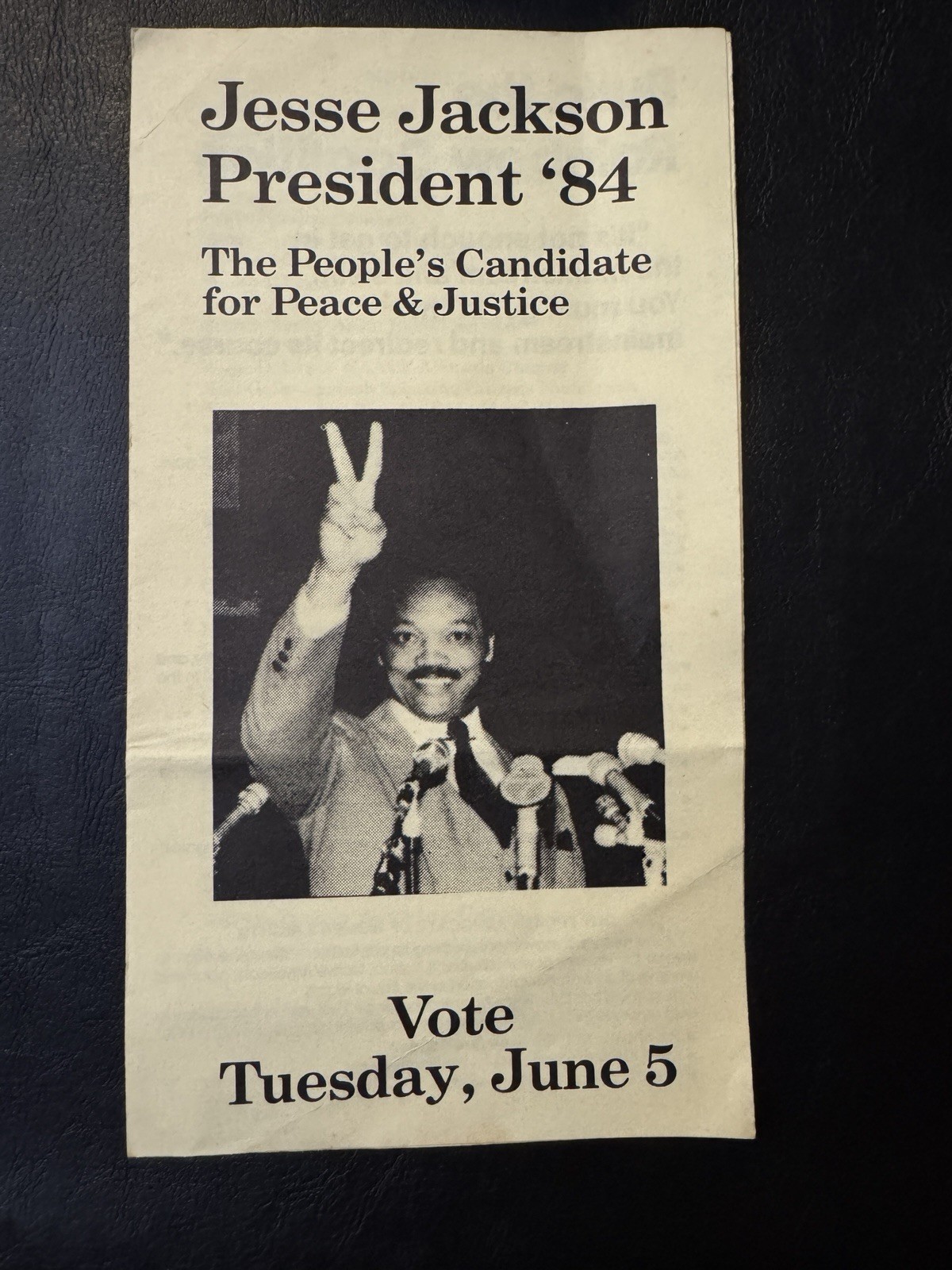 Jesse Jackson President 84 Campaign Brochure June 5 California Delegate Ephemera