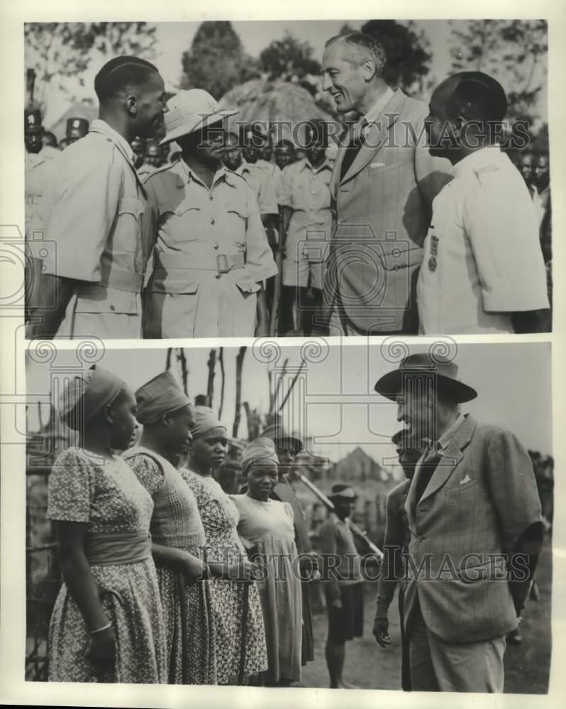 1954 Press Photo Kenya Governor, Sir Evelyn Baring thanks African leaders 1954 Press Photo Kenya Governor, Sir Evelyn Baring thanks African leaders