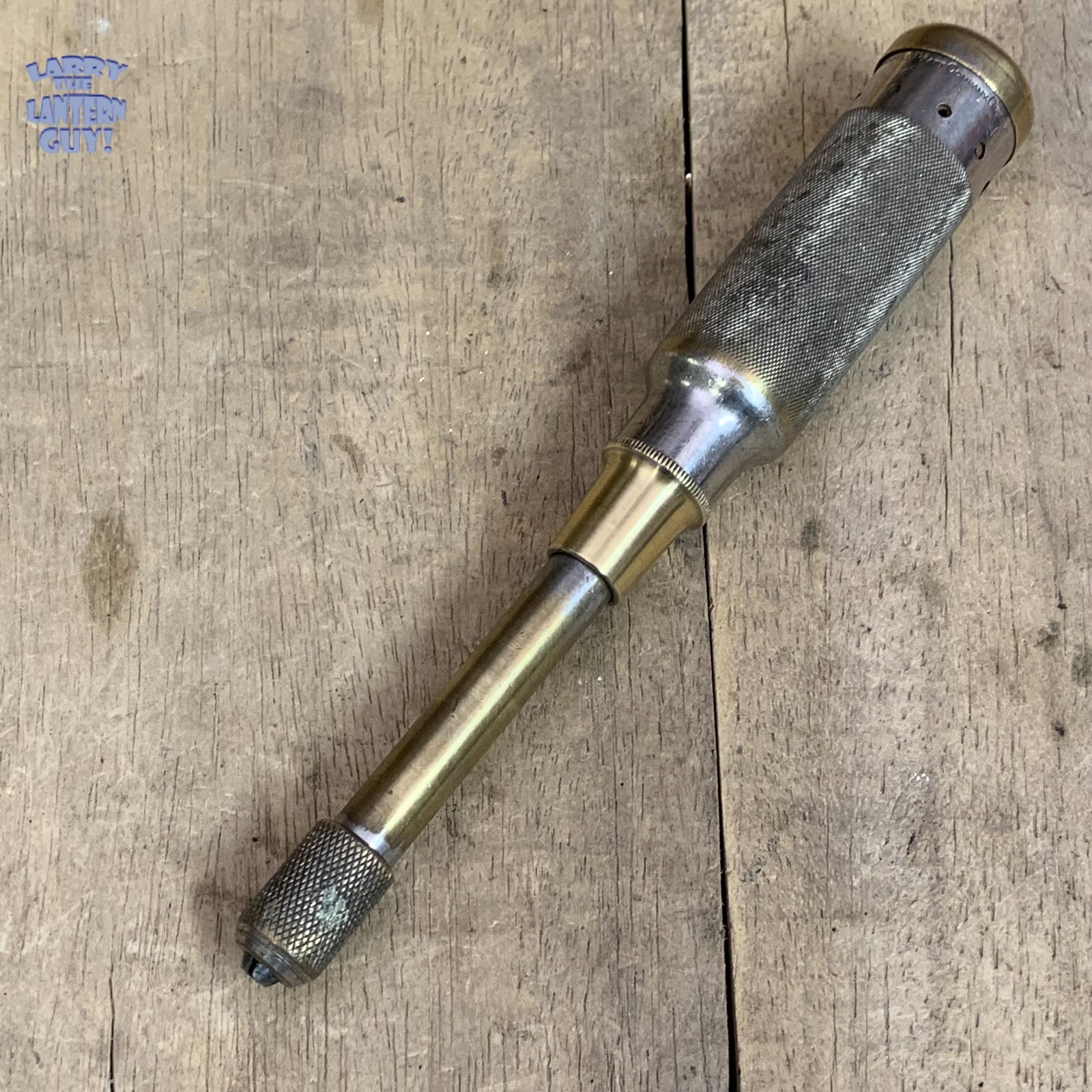 Vintage Goodell-Pratt Company Tool Smiths Push Drill Brass And Wood 1915 Pat. Vintage Goodell-Pratt Company Tool Smiths Push Drill Brass And Wood 1915 Pat.
