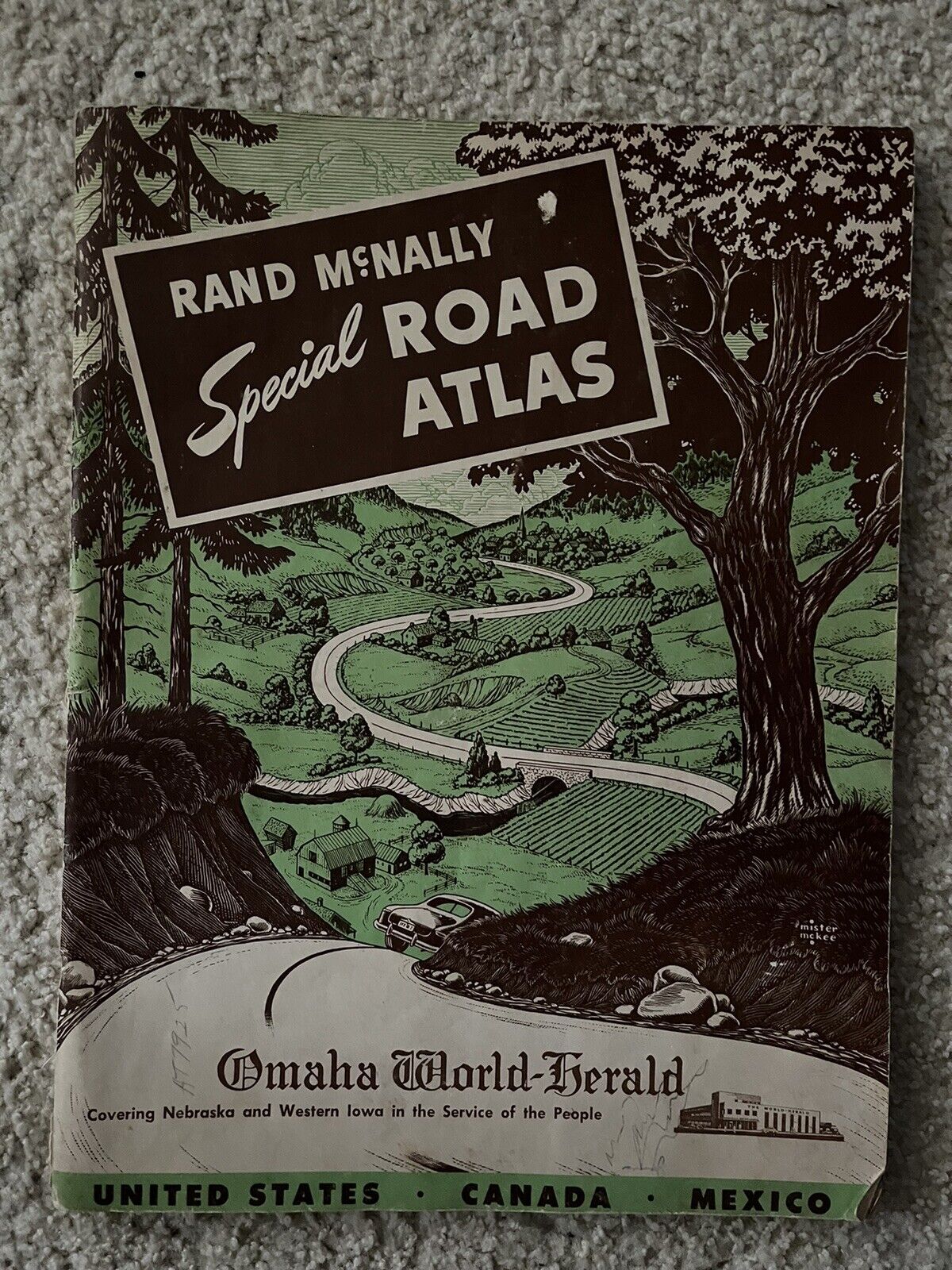 1953 Rand McNally ‘s Special Road Atlas United States Canada Mexico VG