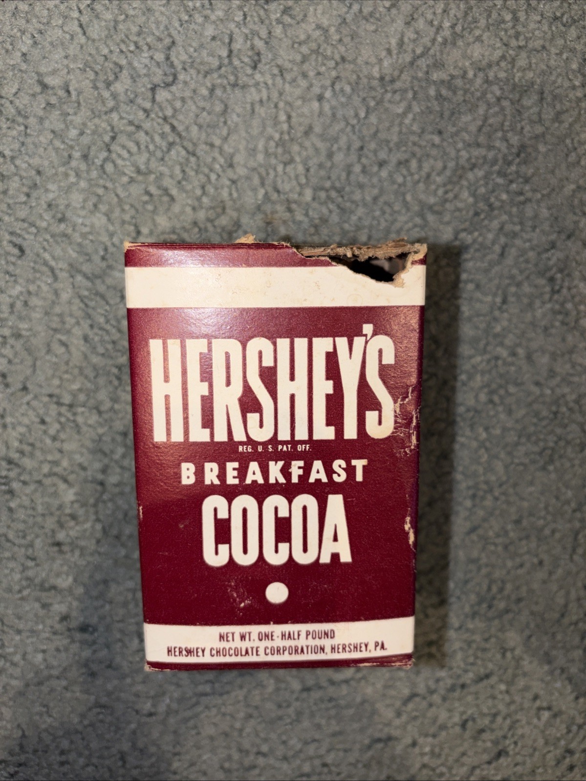 Very Rare WWII Vtg Hershey's Breakfast Cocoa Cardboard Box With Tin Lid & Cocoa Very Rare WWII Vtg Hershey's Breakfast Cocoa Cardboard Box With Tin Lid & Cocoa