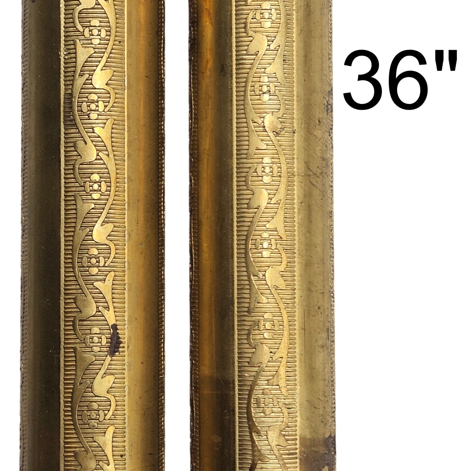 Floral Embossed Round Brass Tubing Pipe Pole Sleeve 36\
