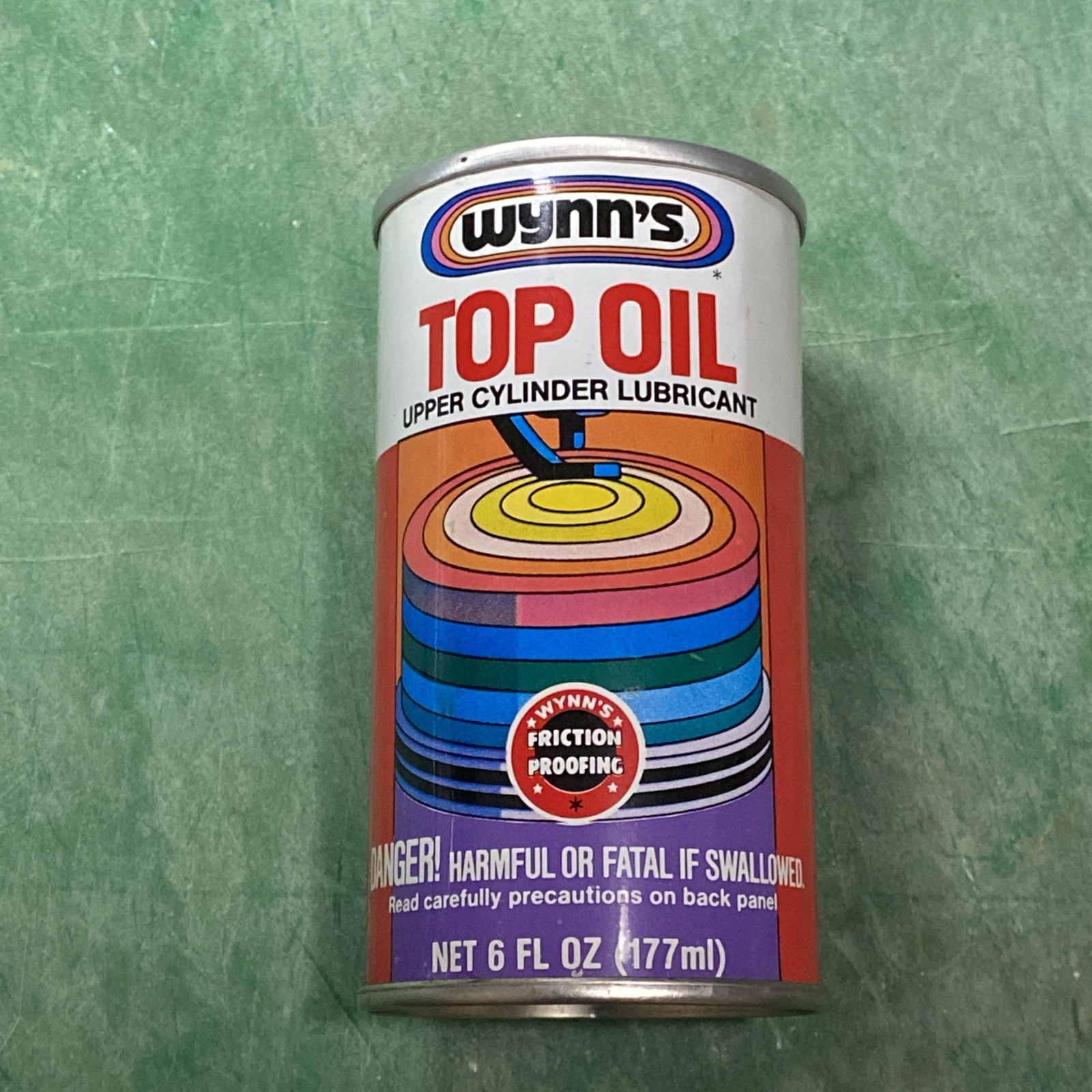 VINTAGE - WYNN’S TOP OIL 6 fl.oz Can - 1970’s - UNOPENED - Near Mint Condition VINTAGE - WYNN’S TOP OIL 6 fl.oz Can - 1970’s - UNOPENED - Near Mint Condition