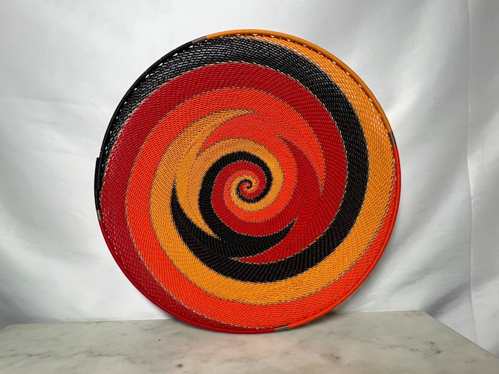 Large Handmade African Telephone Wire Basket 12\ Large Handmade African Telephone Wire Basket 12\