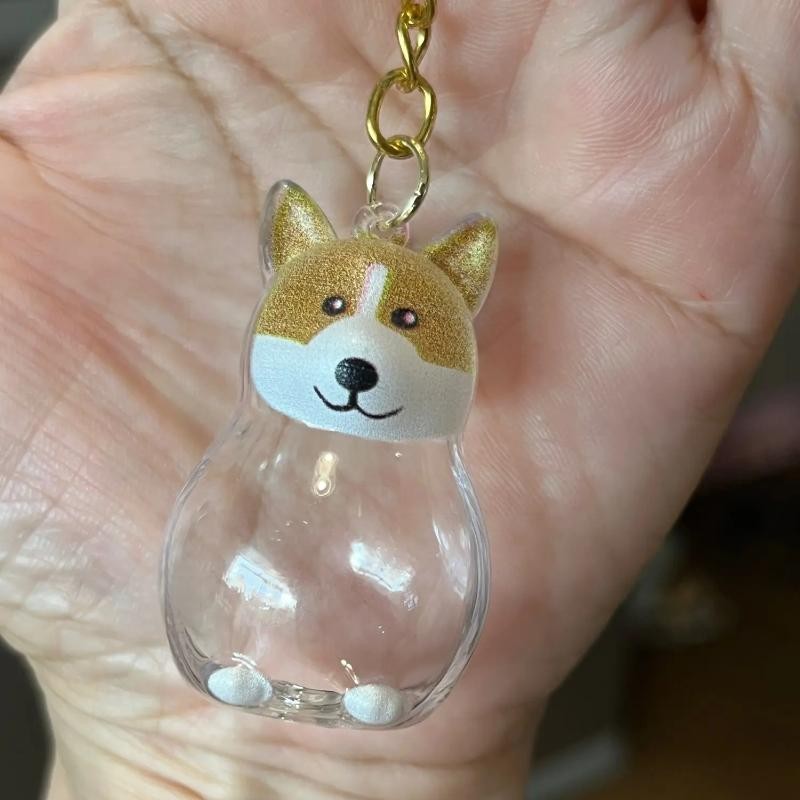 Cute Dog Hair Pendant Keychain Couple Bag Charm Car Jewelry Accessory
