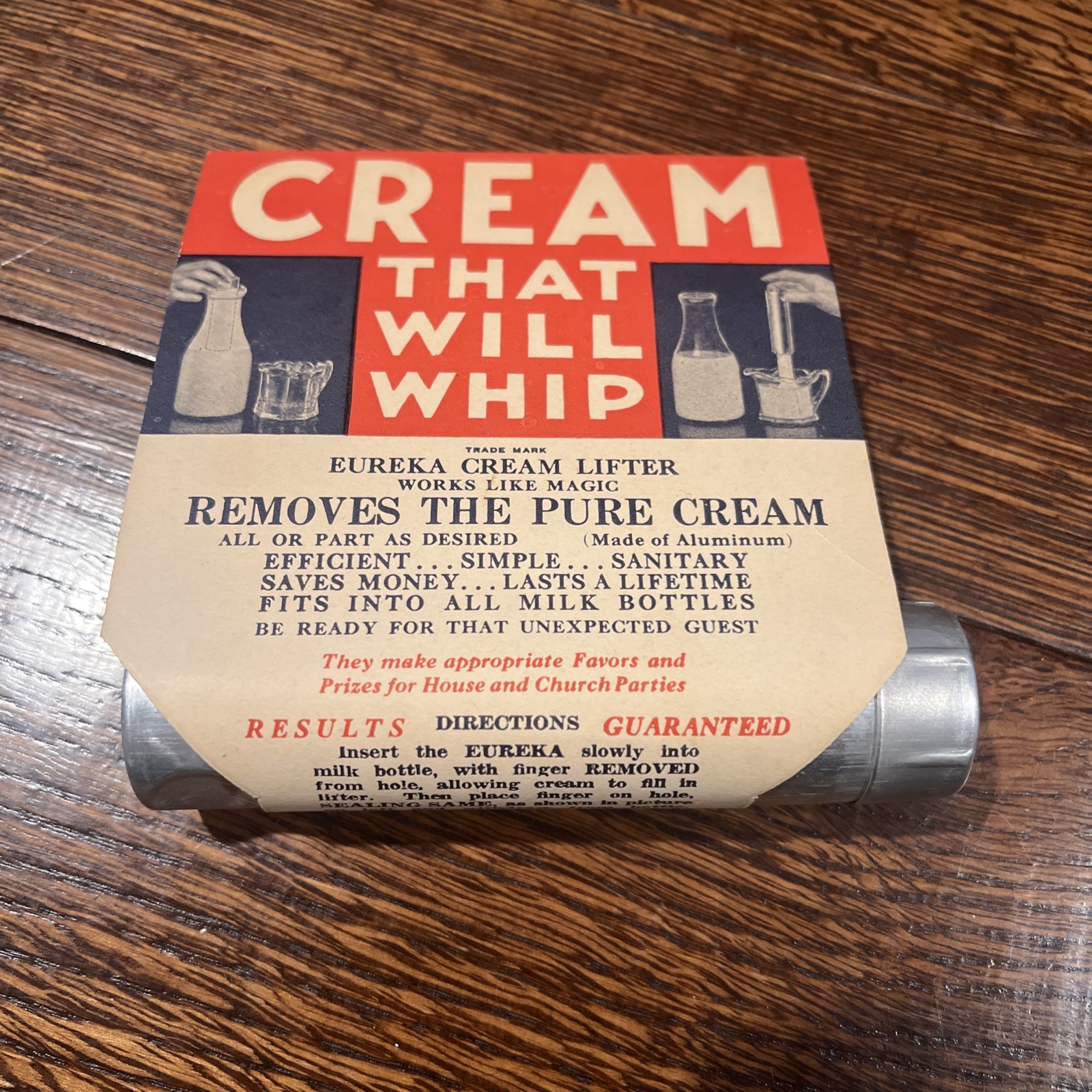 Antique Eureka Cream Lifter   NOS