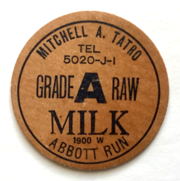 MITCHELL  A  TATRO  MILK  CUMBERLAND  RHODE ISLAND  RI  MILK BOTTLE CAPS