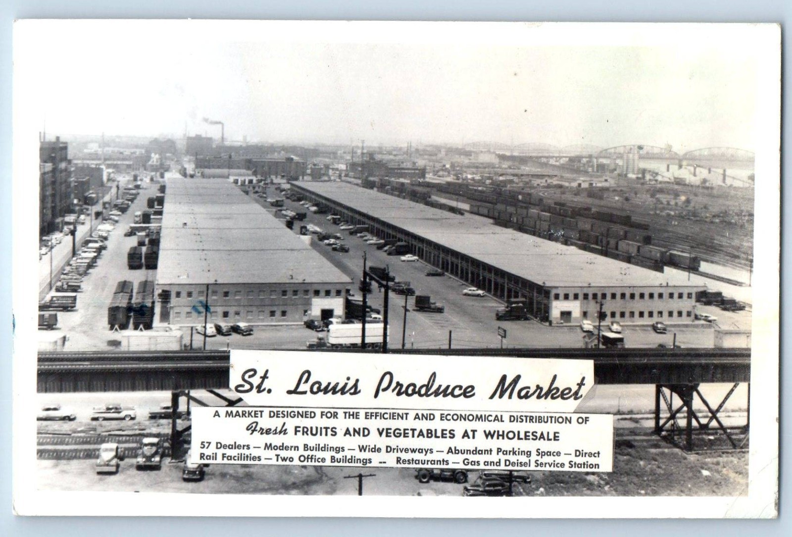 c1950's St. Louis Produce Market Fruits Vegetables Wholesale RPPC Photo Postcard c1950's St. Louis Produce Market Fruits Vegetables Wholesale RPPC Photo Postcard