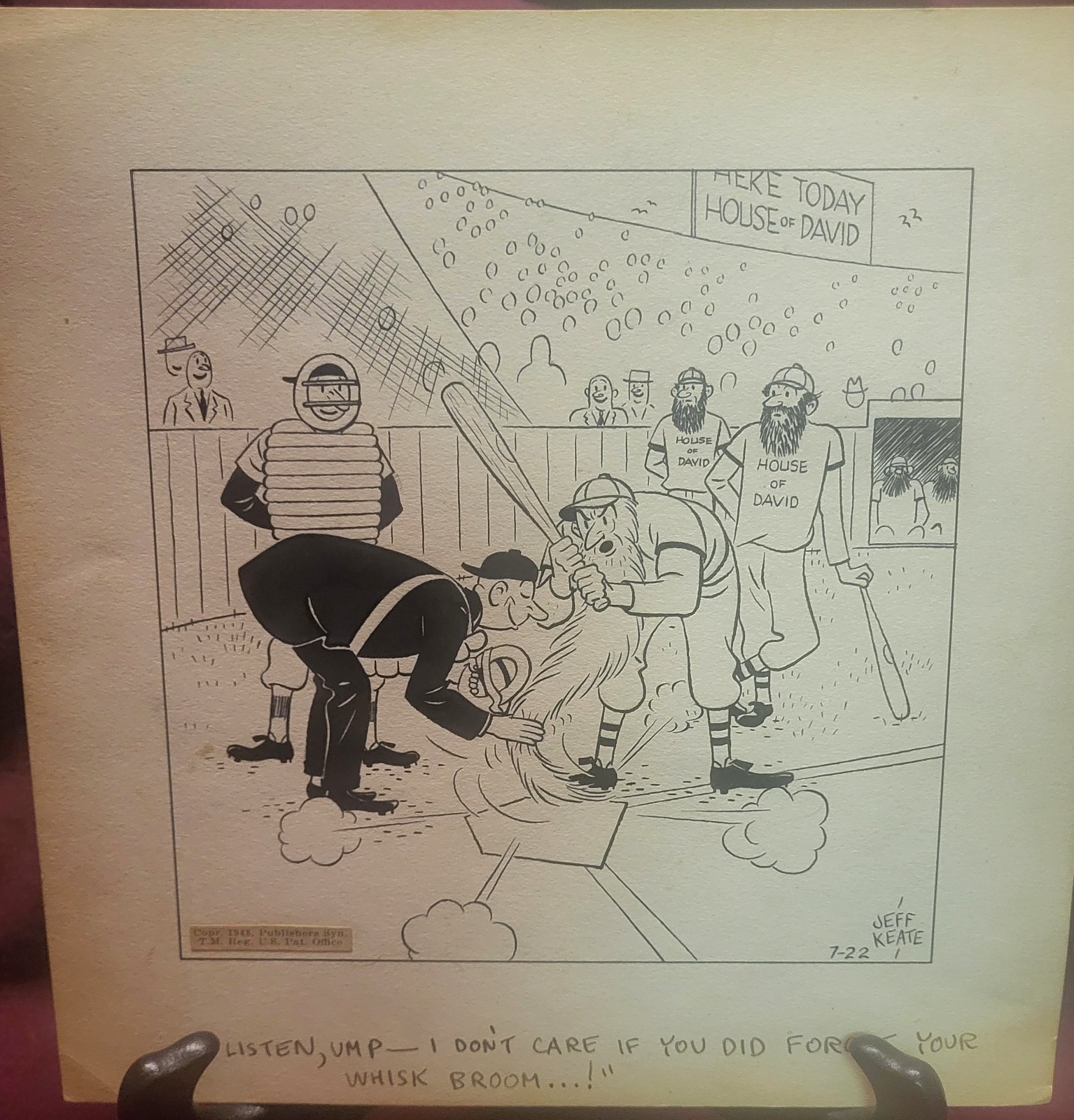 Jeff Keate - Original Cartoon Published Artwork - Signed and Dated (7-22-1948)