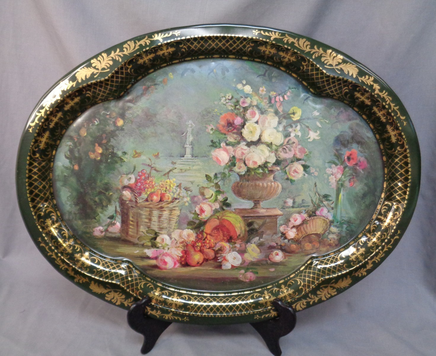Chatsworth Derbyshire Vintage Oval Autumn Patricia Machin Serving Tray England Chatsworth Derbyshire Vintage Oval Autumn Patricia Machin Serving Tray England